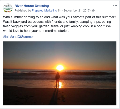 end of summer facebook post sunset