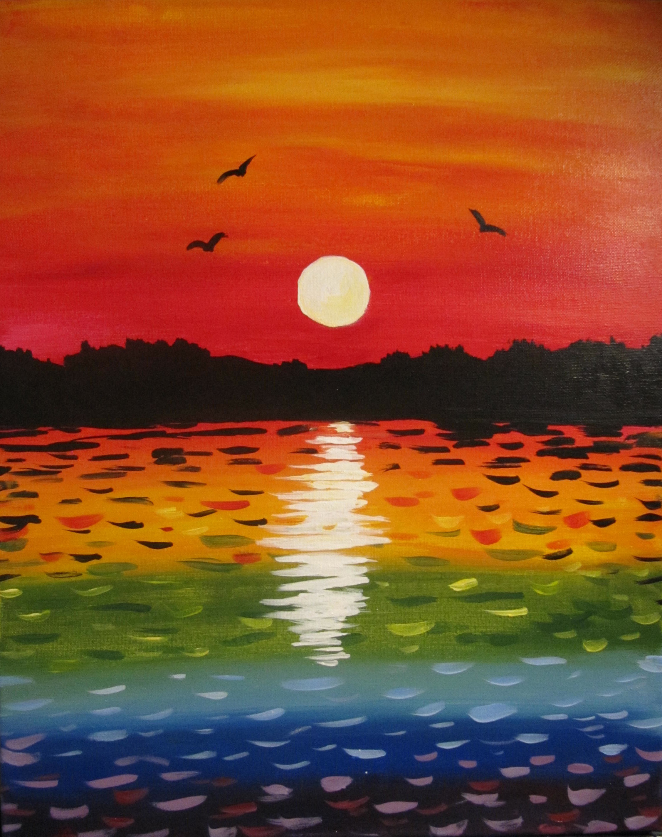 sunset painting paintnite painting