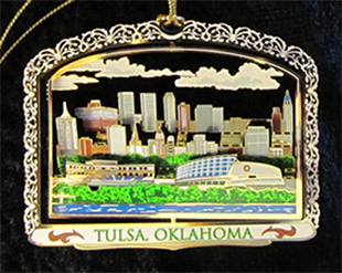 Tulsa Oklahoma brass ornament design