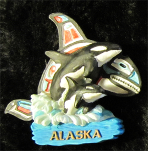 Alaska Killer Whale, Poly kitchen magnet design
