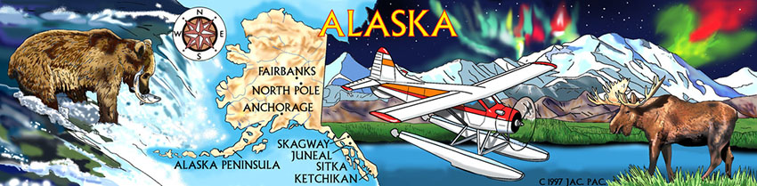 Alaska bear, Float plane, moose ornament 