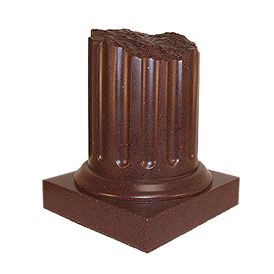 product photography dark brown stone pillar